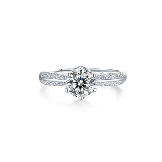 moissanite ring in 925 silver