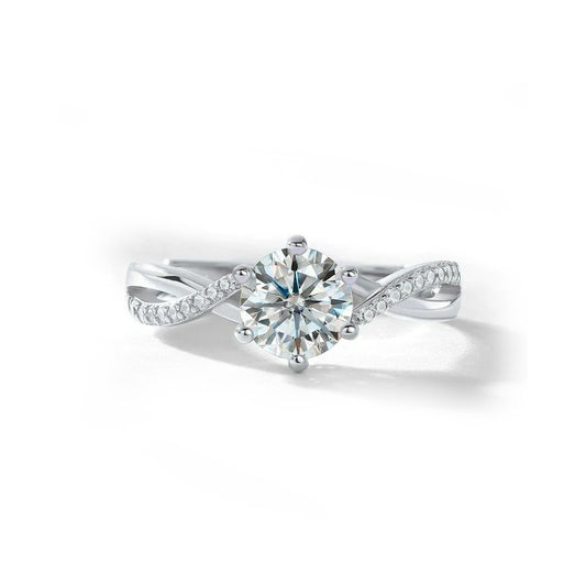 moissanite womens ring in 925 silver