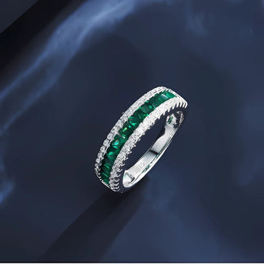 s925 silver green nano ring